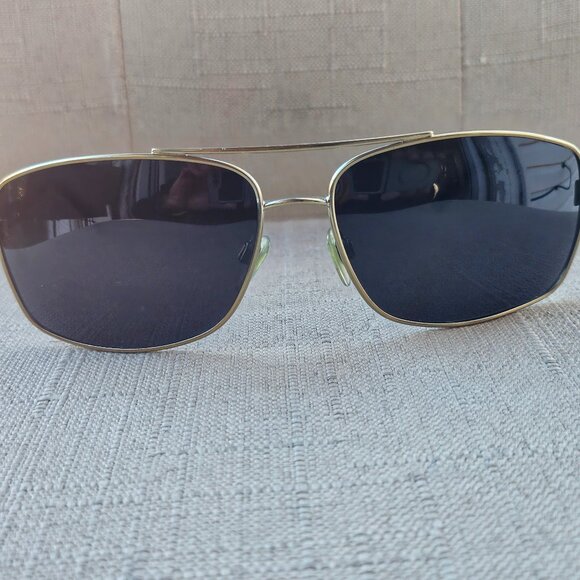 Burberry Navy and Gold Aviator Sunglasses Burberry Navy Stacked Acetate Aviator Sunglasses – I MISS  main image 3
